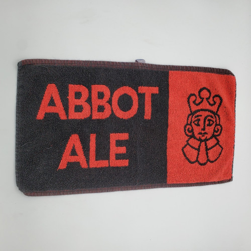 Abbott Ale English Pub Bar Towel Red Black Brewery Promo Vintage UK Beer Mat