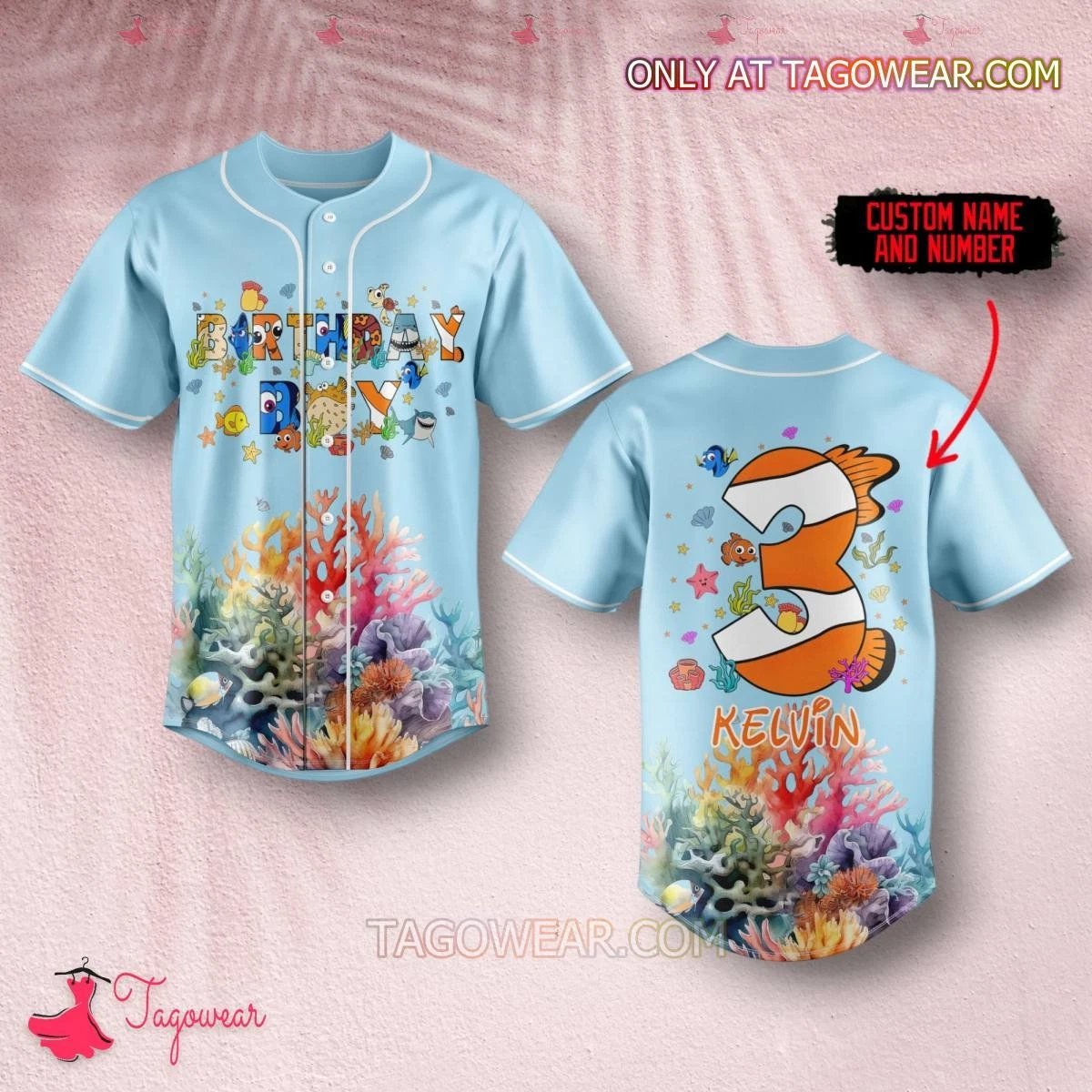 Finding Nemo Birthday Boy Personalized Baseball Jersey for Adults and Kids