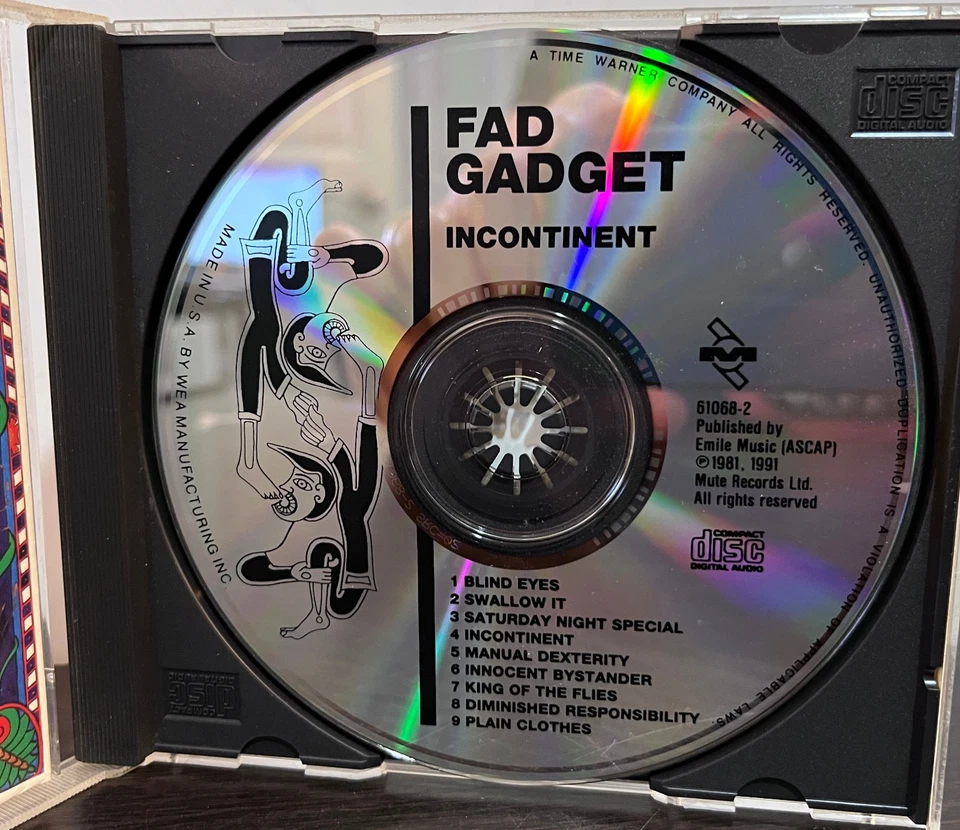 FAD GADGET - Incontinent (1991) - Compact Disc CD - Excellent Cond. Foto 3 de 3