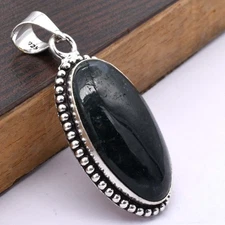 Moss Agate Gemstone Ethnic Handmade Pendant Jewelry 0.8" P 2148