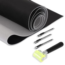98" L  59" W Black Suede Auto Headliner Fabric with Rubber Seam Roller Utili...