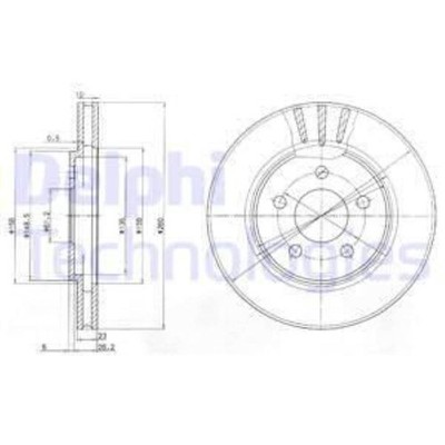 DELPHI 2x Bremsscheibe vorne Ø260 mm für Chrysler Stratus Cabriolet JX 2.5 LX