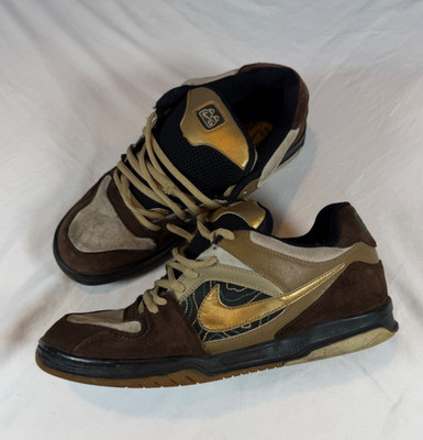 Nike SB Men 12 Air Zoom Oncore Dunk Low 6.0 RARE 313661-072 Y2K Brown Gold Skate