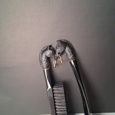 Vintage Horse Head Hard Plastic Shoe Horn  Brush Set MCM Japan