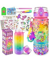 Decorate Your Own Water Bottle Sets for Girls Ages 4-6-8-10 Unicorn Crafts