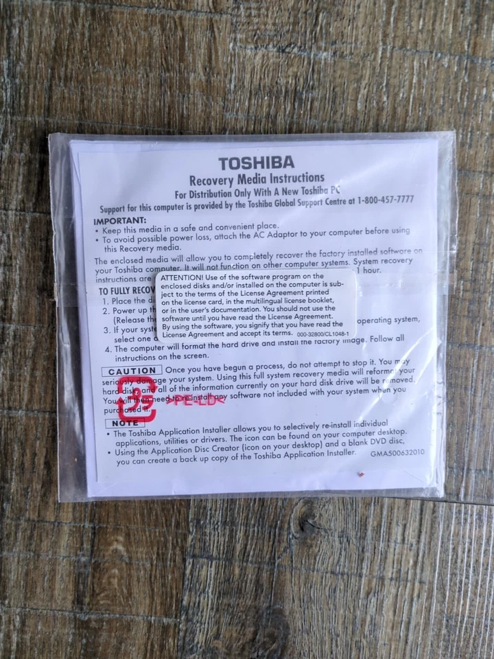 TOSHIBA SATELLITE L300D SERIES - RECOVERY & APPS, DRIVERS NEW Windows Vista Home - Image 4 of 4