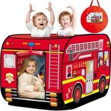 Pop up Play Tent for Kids Aged 1-3 Years Old Boys and Girls : Fire Truck Tent