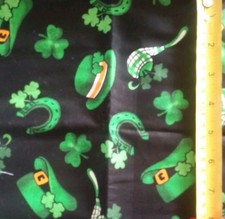 Shamrock St. Patrick's Day leprechaun holiday fabric material sewing 23x40