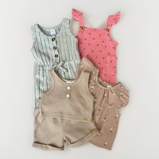 Carter  s Shein Nicole Miller Pink Tan Gray Neutral Baby Girl Clothing Lot 9-12M