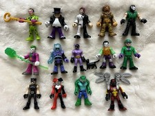 Imaginext DC Super Friends Batman Villains 14 Figure Lot Joker Riddler Harley