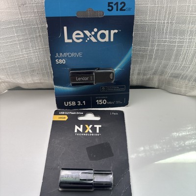 Lexar Jumpdrive S80 512GB USB 3.1 Flash Drive up to 150MBs And NXT 16 GB 3.2 fd 
