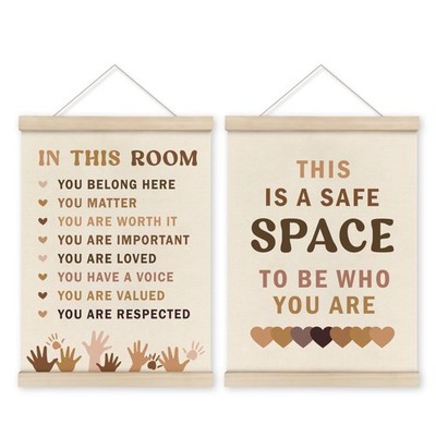 Safe Space Inspirational Poster Hanger Frame Set of 2, Decor, Therapy Office ...