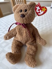 Ty Beanie Babies Curly The Brown Bear Retired 1996 Very Good Condition