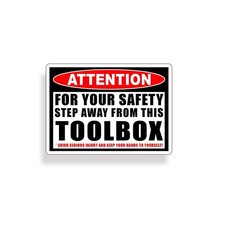 Tool Box Warning Sticker Step Away from My Toolbox Funny Custom Printed Vinyl...