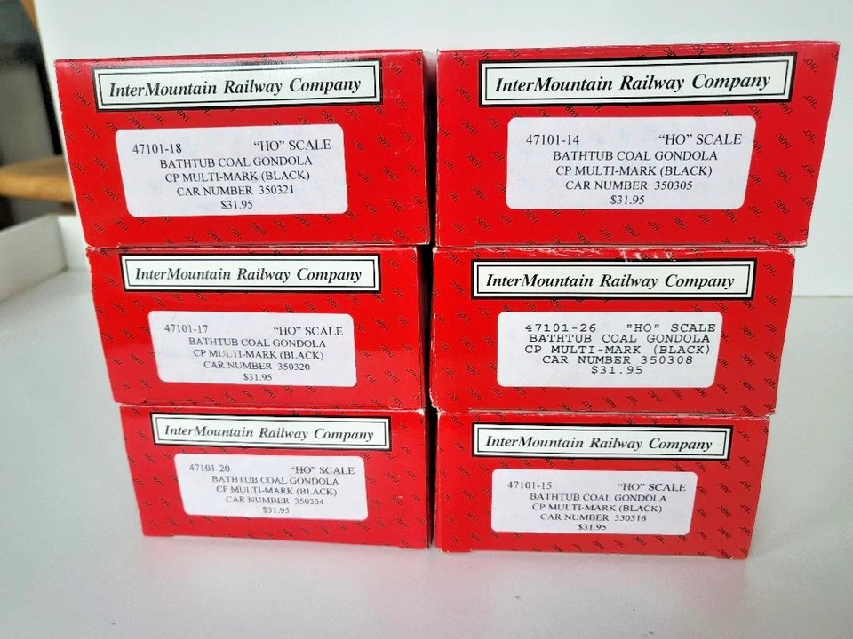 Intermountain Bathtub Coal or Sulphur Gondolas CP Rail x 6 cars, weighted Set#2 - Image 2 of 4