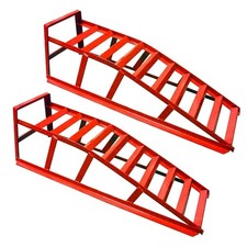 Royal Heavy Duty Car Ramps Pair 2 Tonne Steel 10 Cross Beams Garage Workshop