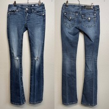 Miss Me Signature Boot Cut Jeans Womens Size 26 Embellished Low Rise