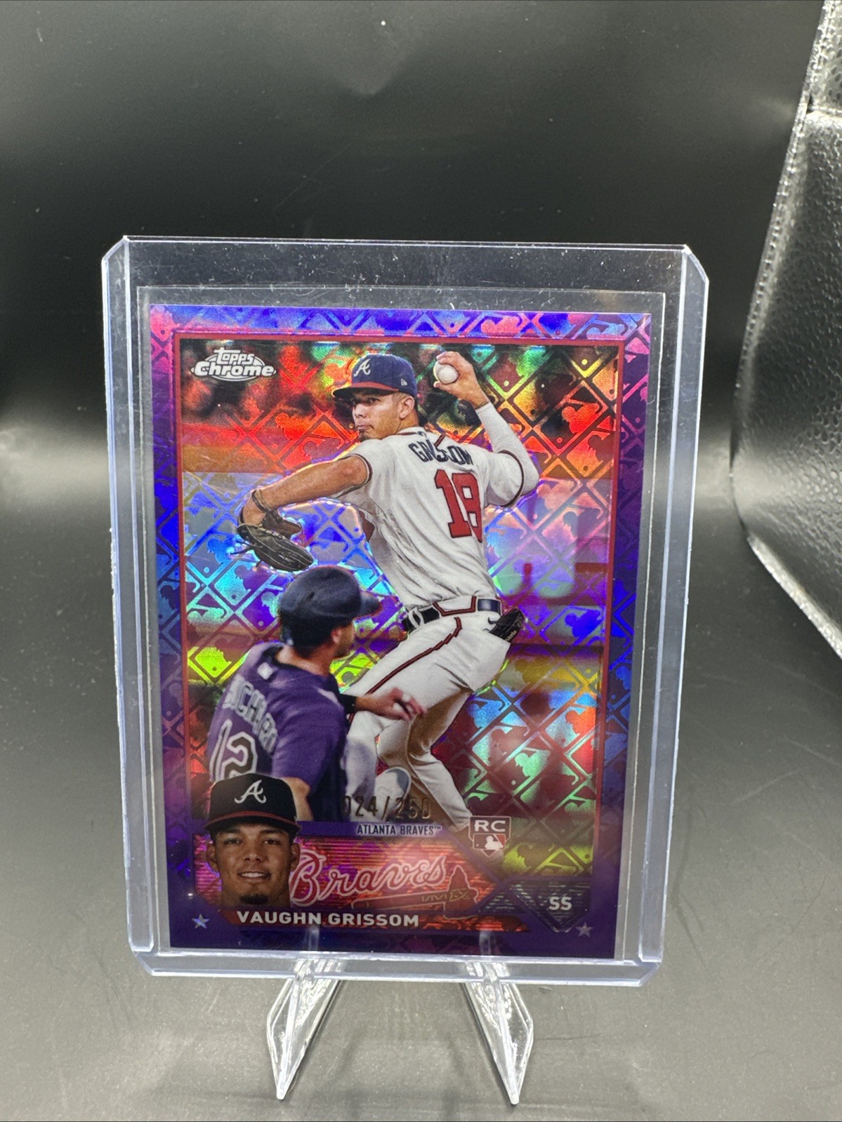 2023 Topps Chrome Logofractor Edition - Vaughn Grissom #48 Purple Refractor /250