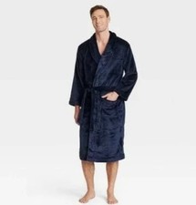 Men  s Goodfellow  Co. Solid Posh Robe Navy Blue Small/Medium Brand New w/Tags