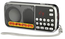 FM Portable Radio with Flashlight, -Key Search  Station Memory, Supports USB...