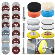 133 pcs Sanding Disc 3 Inch Wet Dry Hook Loop Sandpaper Polishing Pads for Drill