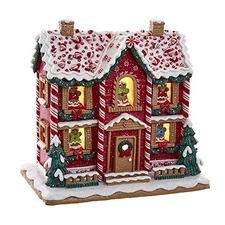 Kurt Adler 9.5" Battery-Operated LED Musical Gingerbread House, Multicolor