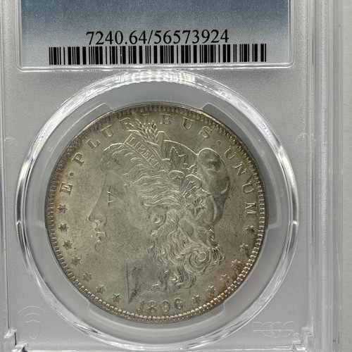 1896 US Morgan Silver Dollar $1 PCGS MS64 - Imagen 3 de 4