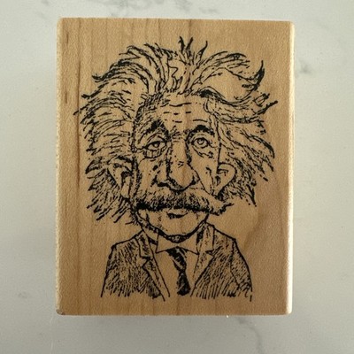 2 1/4'' x 2 3/4'' Rubber Stamp - Albert Einstein