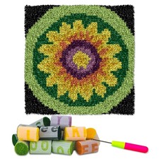 YP Sunflower Latch Hook Rug Kit for Adults Beginners 12x12 inches,