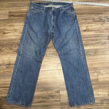 Vintage Levis 501 Jeans Mens 40x32 Blue Button Fly Straight Leg Cotton 2000s