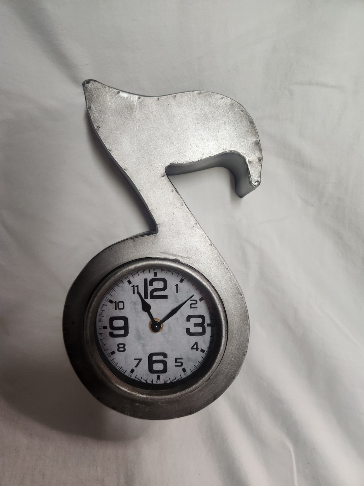Metal Music Note Wall Clock Working Rare Unique