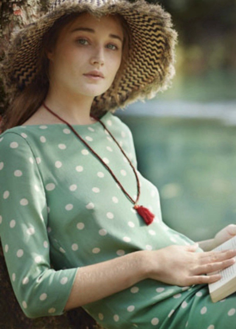 toast green dress Franca Cotton Gingham Dress, Olive Green