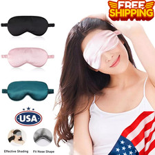 Silk Satin Sleep Eye Mask Night Cover Eye Sleeping Mask for Women Men Rest Relax