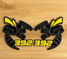 392 Hornet Badges Emblem BEE Yellow eye /wings, 2 BADGES, Fender Aggressive