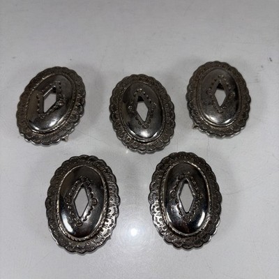 5 Southwestern Style Belt Slide Silver Tone Oval