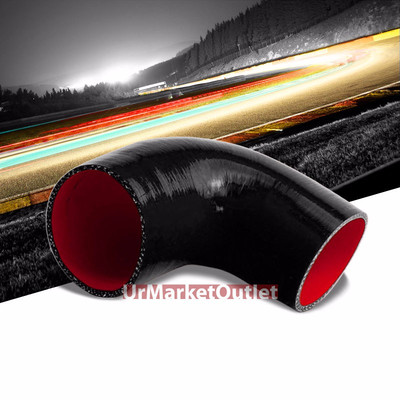 Black-Red 3Ply Silicone 2.00''-2.50 90 Degree Reducer Hose for Turbo/Intercooler