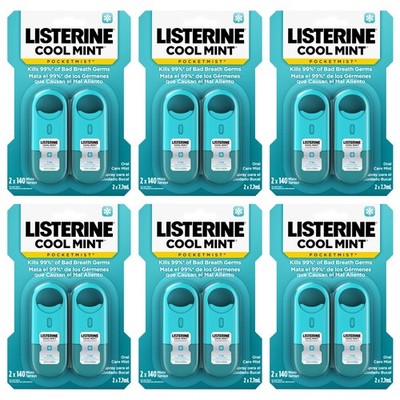 Listerine Cool Mint Pocketmist, Oral Care Mist for Fresh 12 Count,