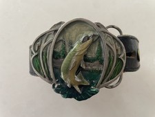 Vintage 1985 Bergamot Brass Works "Pike Fish" Belt Buckle - Made In USA