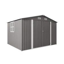 Outdoor Metal Storage Shed 10x8 FT, Lockable Tool Shed for Lawnmowers & Bicycles