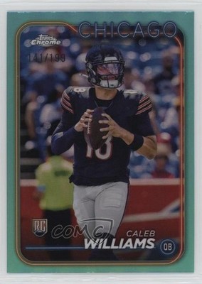 2024 Topps Chrome Rookies Aqua Refractor /199 Caleb Williams #202 Rookie RC 0x7q