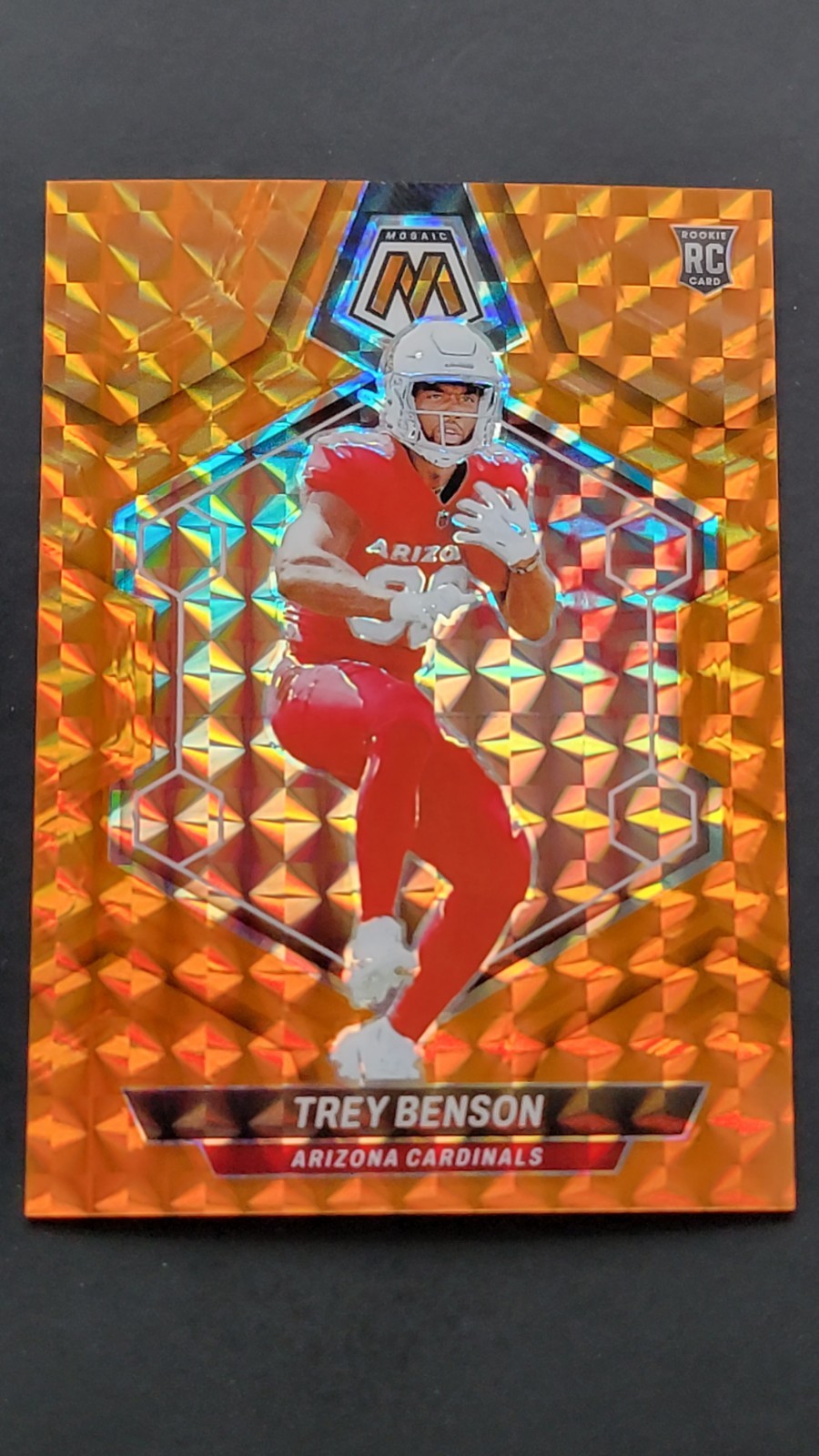 2024 Panini Mosaic - Rookies Trey Benson #360 Orange Mosaic Prizm /199 (RC)