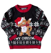 New 33 Degrees Boy's Youth M Cat Christmas Sweater Size 5