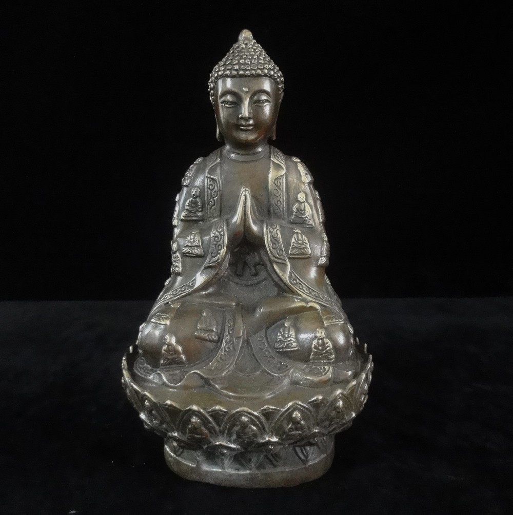 Rare Antique Chinese Bronze Buddha Statue with XuanDe Mark
