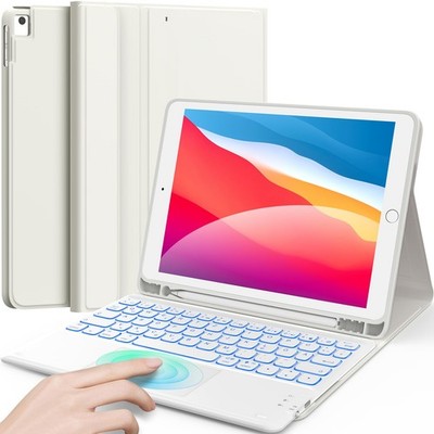 Earto iPad 9 Generation Tastatur mit Smart-Touchpad, 7-Farbige Beleuchtung, k...