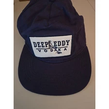 Deep Eddy Vodka Navy Blue Snapback Hat Cap Austin Texas Large Patch Logo