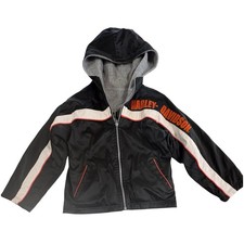 Children  s Harley-Davidson HD Reversible Hooded Zip Front Jacket Fleece Size 7