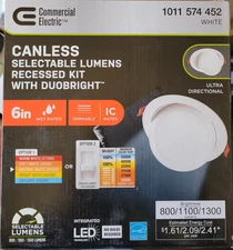 Elite Series 6 in. LED DuoBright, 3-Level Lumen Select, Ultra Directional Ca