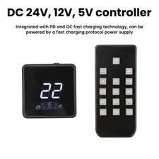 4Pin Fan PWM Speed Controller Digital Display Remote Control DC/Type-C PD QC