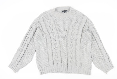 Dorothy Perkins Damen Pullover Elfenbein Rundhals, Größe S