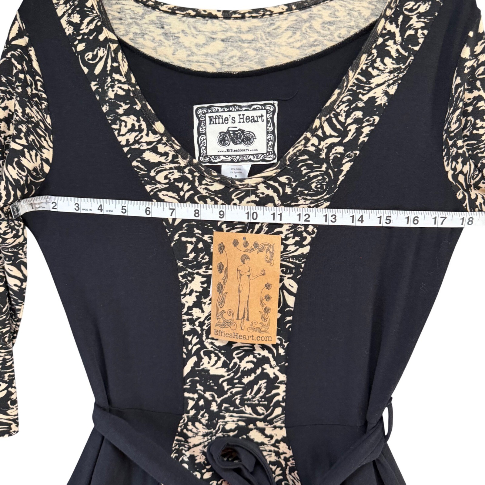 Effies Heart Tapestry Print Midi Dress Women M Black Abstract Floral - Tiny Flaw image 6